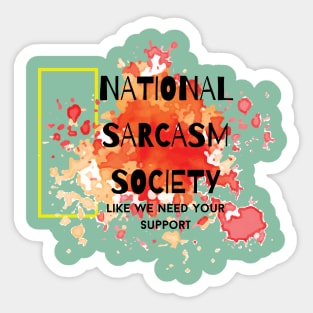 National Sarcasm Society Sticker